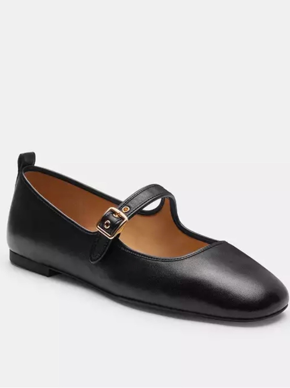 Coach C Rivet Mary Jane Black Leather Black Flat CAP81